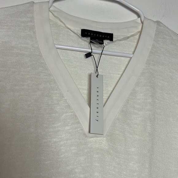 NWT Sanctuary Women’s XS long sleeve white top rayon - Picture 2 of 6